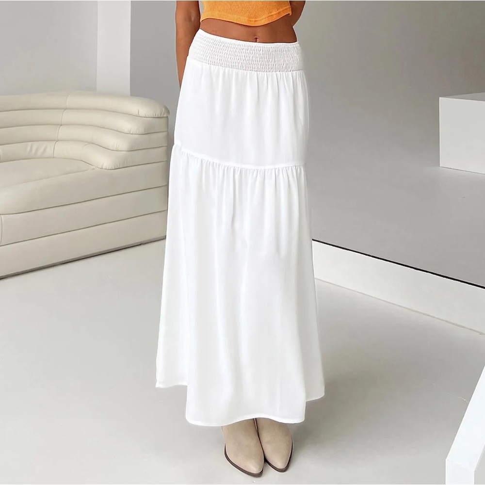 Princess Polly White Maxi Skirt